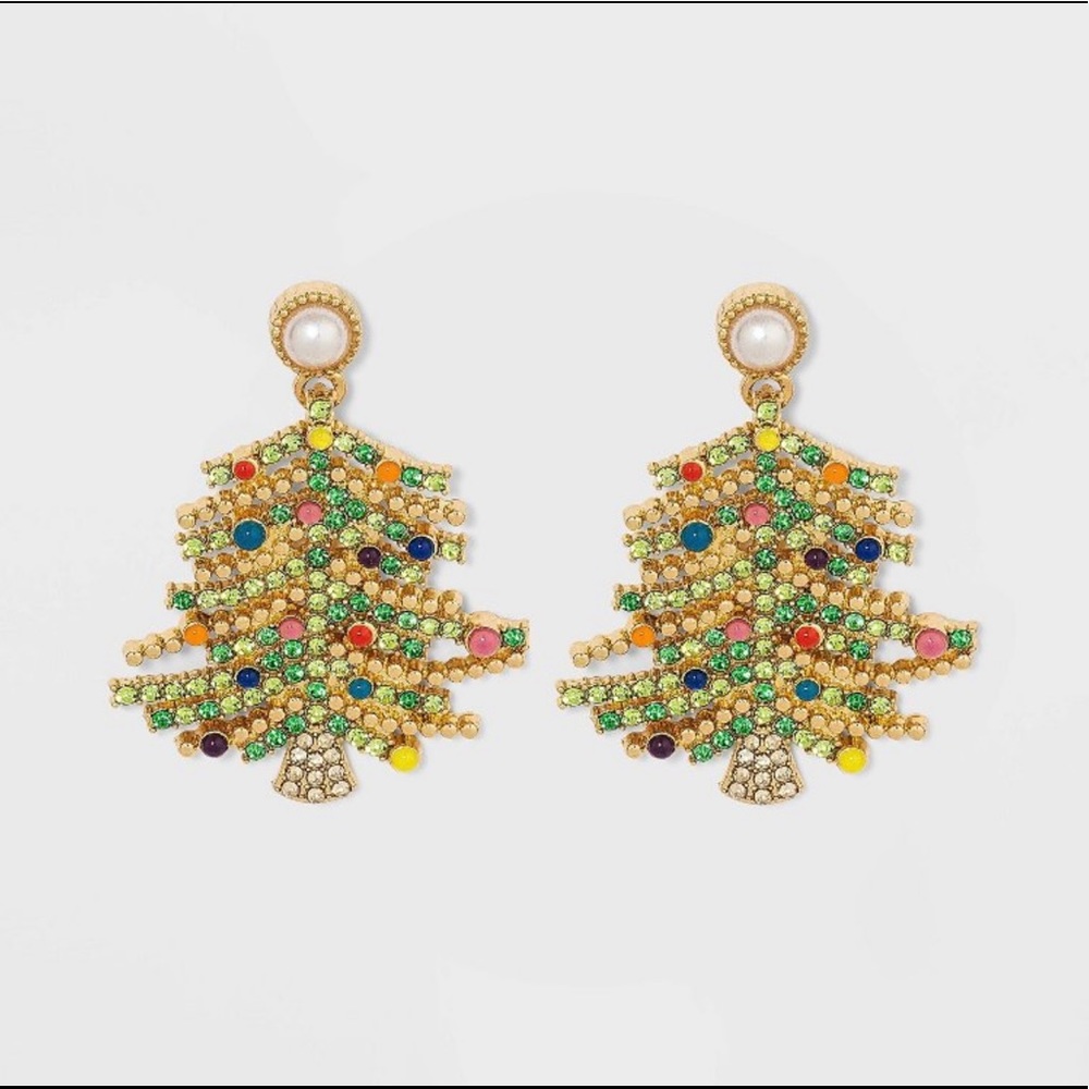 SugarFix X BaubleBar Green Christmas Tree Earrings